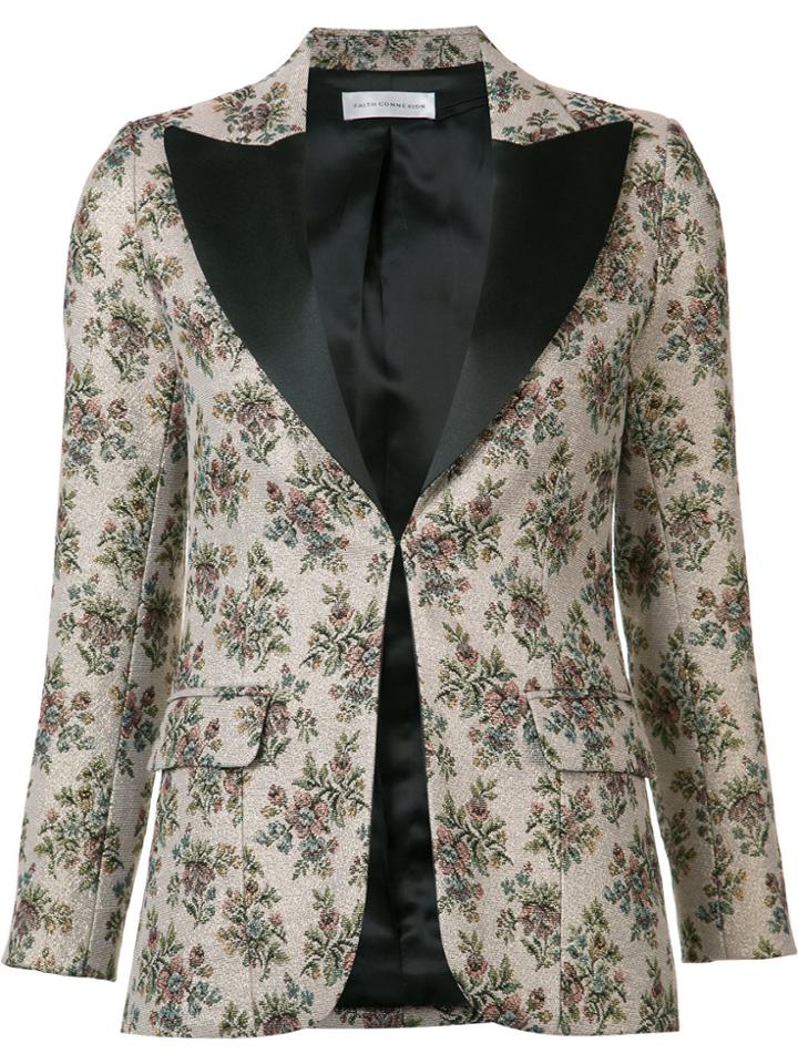 Faith Connexion Floral Jacquard Blazer - Nude & Neutrals