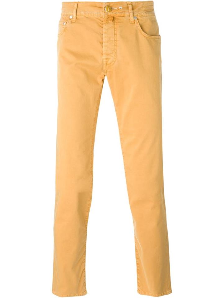 Jacob Cohen Slim-fit Trousers, Men's, Size: 36, Yellow/orange, Cotton/spandex/elastane