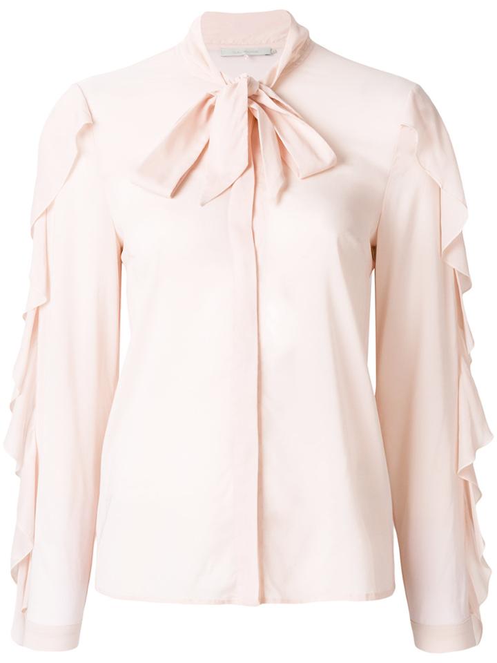 L'autre Chose Tie Neck Shirt - Pink & Purple