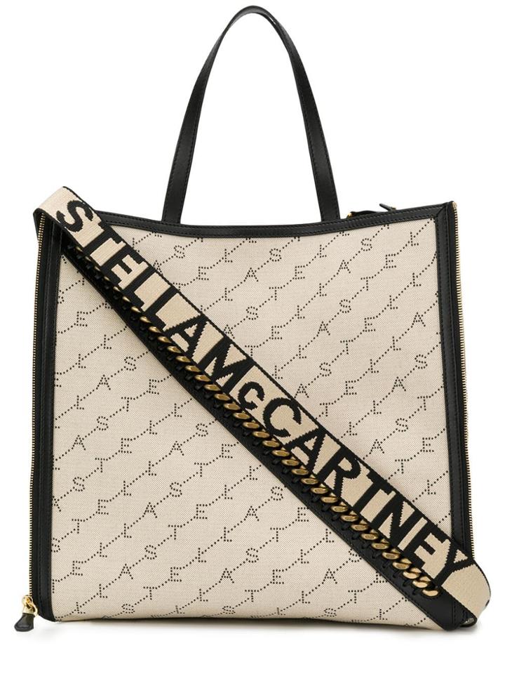 Stella Mccartney Chain Detail Monogram Tote - Neutrals