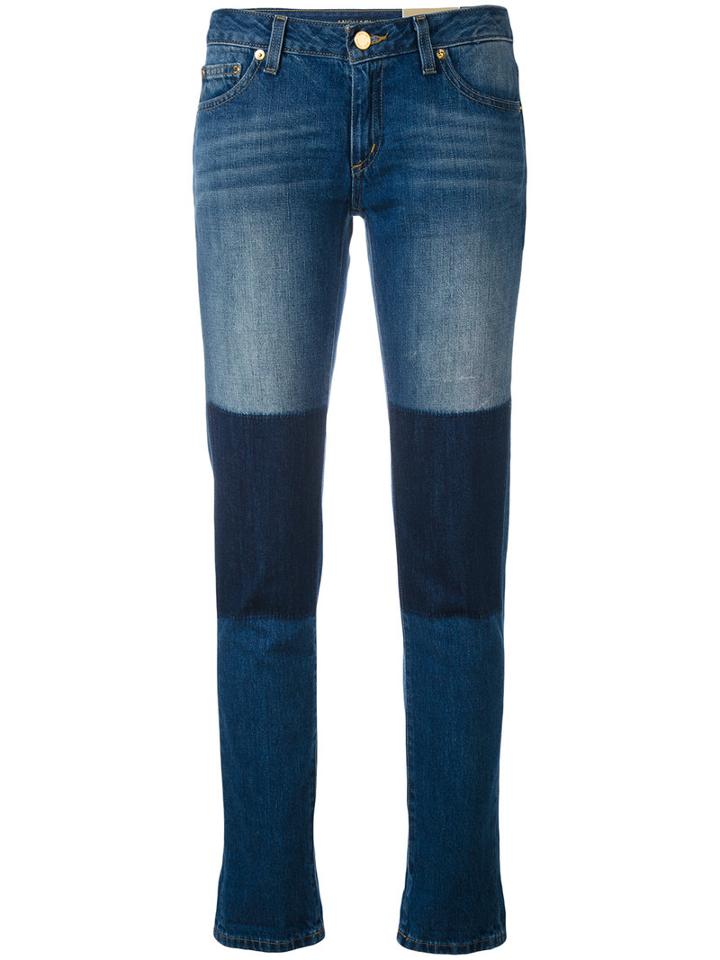 Michael Michael Kors - Contrast Patch Jeans - Women - Cotton - 2, Blue, Cotton