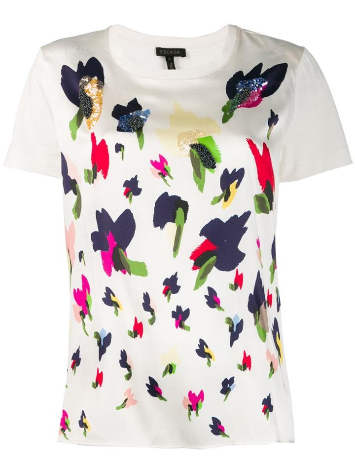 Escada Floral Print T-shirt - White