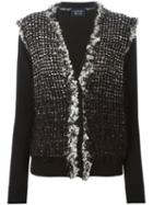 Lanvin Woven Front Cardigan, Women's, Size: Medium, Black, Viscose/polyamide/polyester/silk