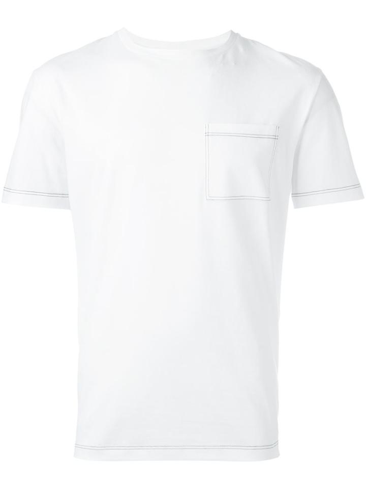 Versus Chest Pocket T-shirt, Men's, Size: Xl, White, Cotton/polyester/polyurethane
