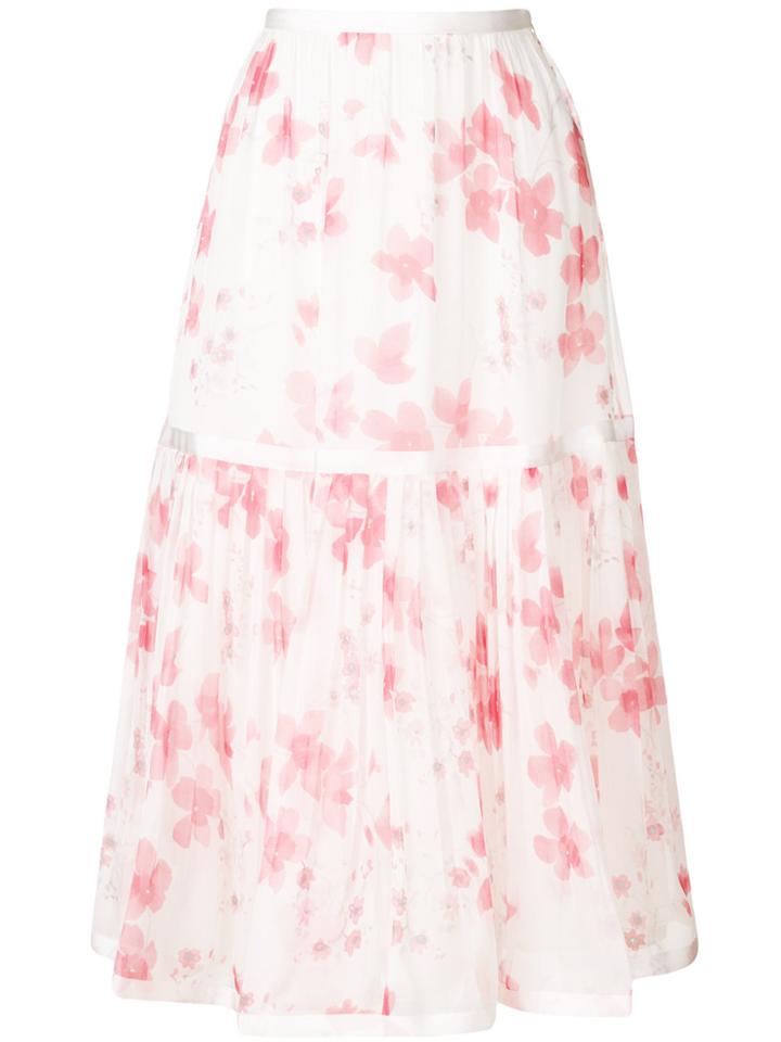 Emporio Armani Flared Floral Skirt - White
