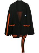 Ader Error Striped Boxy Fit Cardigan - Black