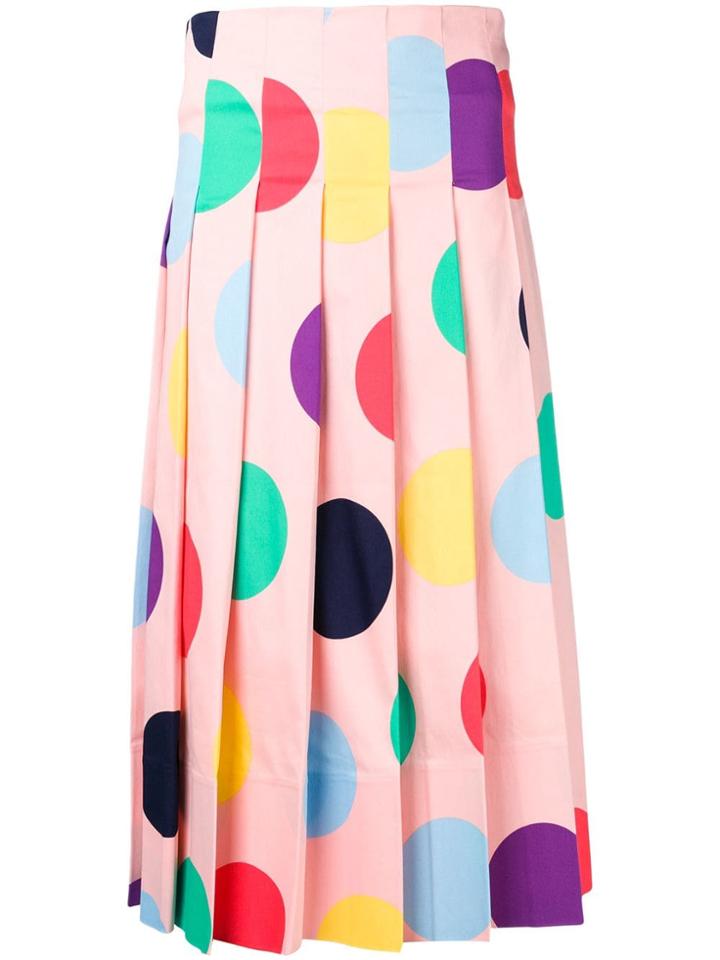 George Keburia Polka Dot Pleated Skirt - Pink