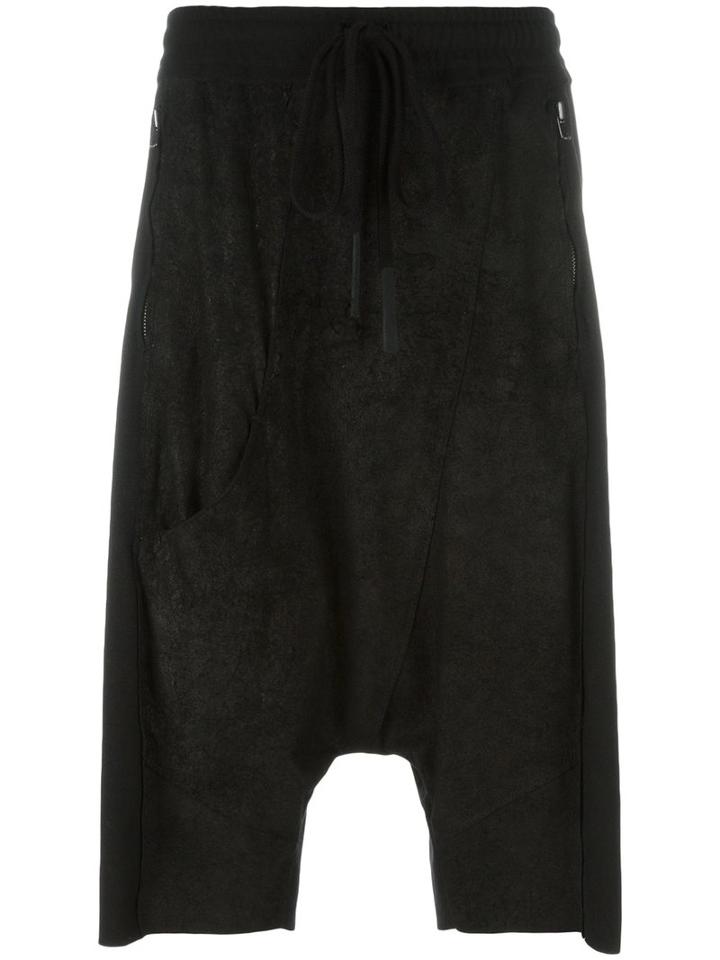 Lost & Found Ria Dunn Drop Crotch Shorts, Men's, Size: Large, Black, Lamb Skin/cotton
