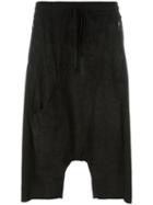 Lost & Found Ria Dunn Drop Crotch Shorts, Men's, Size: Large, Black, Lamb Skin/cotton