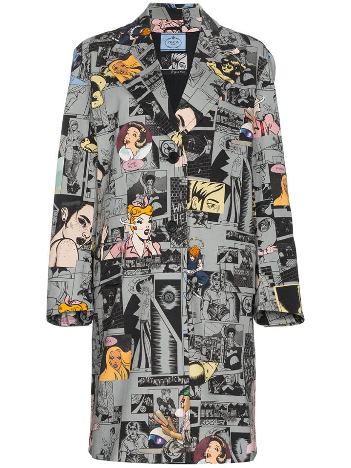 Prada Cartoon Car Coat - Multicolour