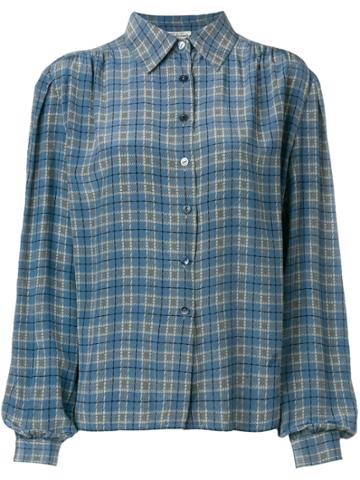 Louis Feraud Vintage Checked Shirt - Blue