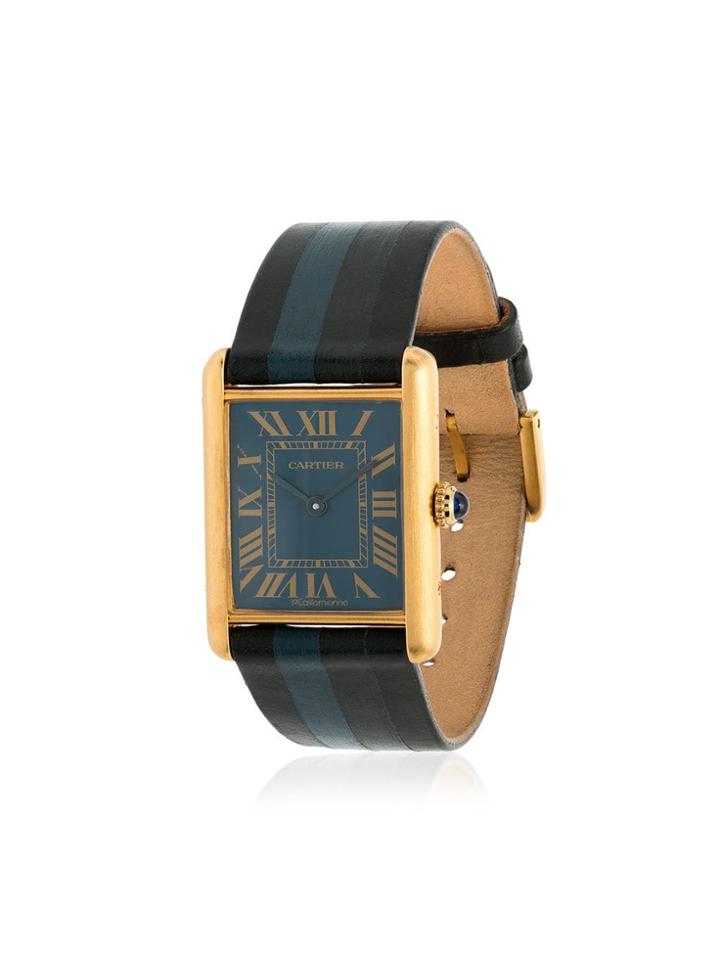 La Californienne Blue Cartier Tank Cosmos Dusk Watch - Black