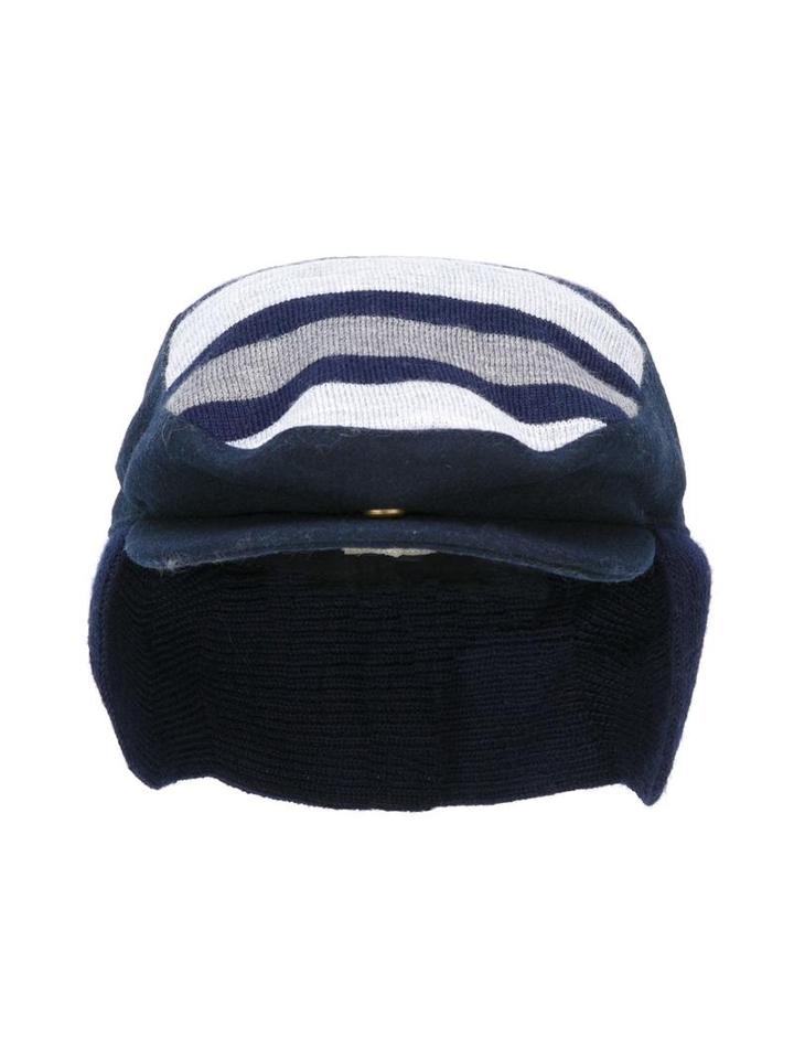 Armani Junior Striped Flat Cap, Boy's, Size: 44 Cm, Blue