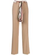 Cambio Scarf Belted Tailored Trousers - Brown