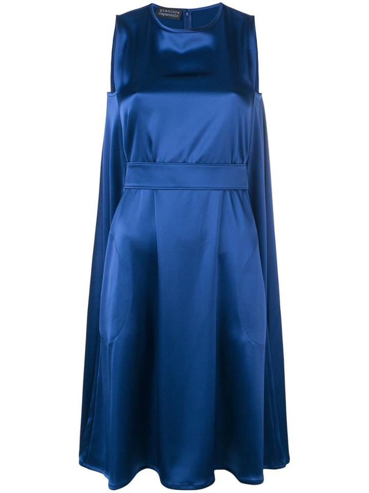 Gianluca Capannolo Belted Satin Dress - Blue