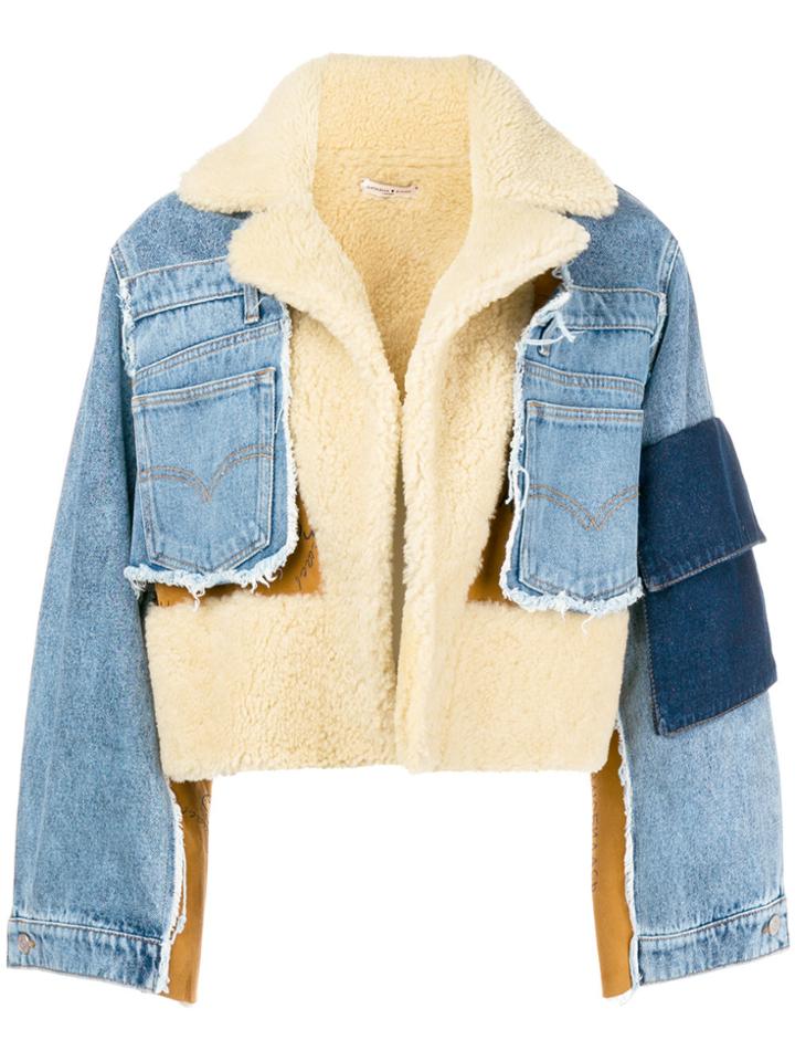 Natasha Zinko Denim Layered Sheepskin Jacket - Blue
