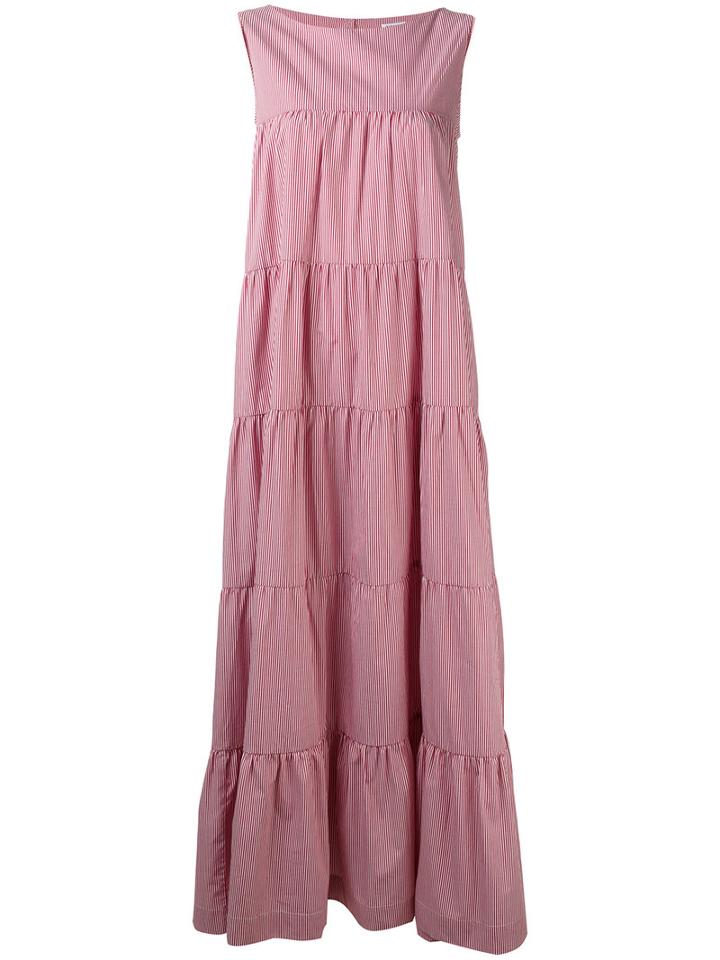 P.a.r.o.s.h. Pleated Maxi Dress, Women's, Size: Medium, Red, Cotton