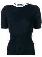 Jacquemus Cut-out Detail Knitted Top - Blue