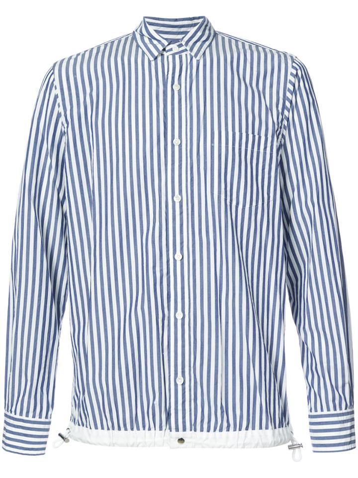 Sacai Drawstring Hem Pinstriped Shirt - Blue