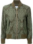 Cityshop Lace Bomber Jacket, Women's, Size: 38, Green, Nylon/cupro