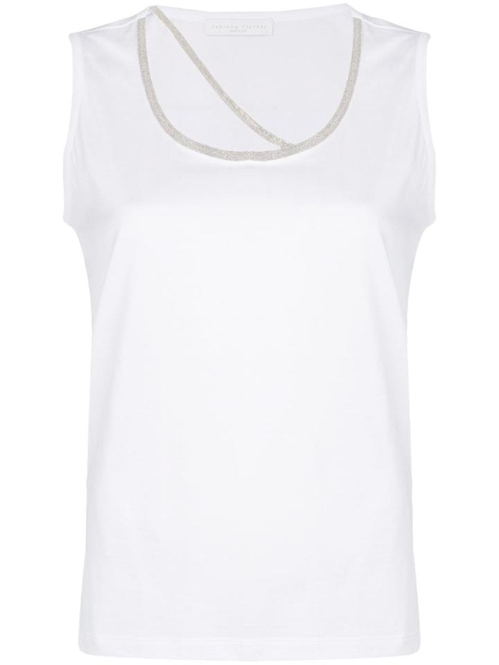Fabiana Filippi Rhinestone Embellished Tank Top - White