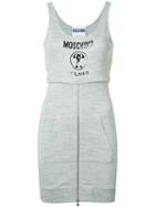 Moschino - Logo Print Hoodie Dress - Women - Polyester/rayon - 40, Grey, Polyester/rayon