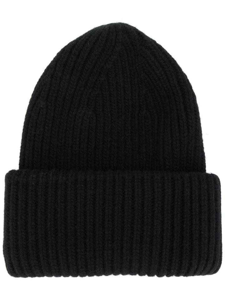 Roberto Collina Classic Knitted Beanie Hat - Black
