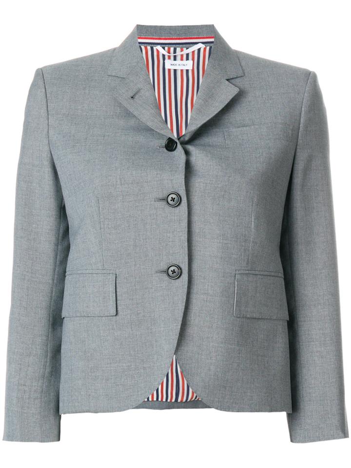 Thom Browne Short Structured Blazernotched Lapels - Grey