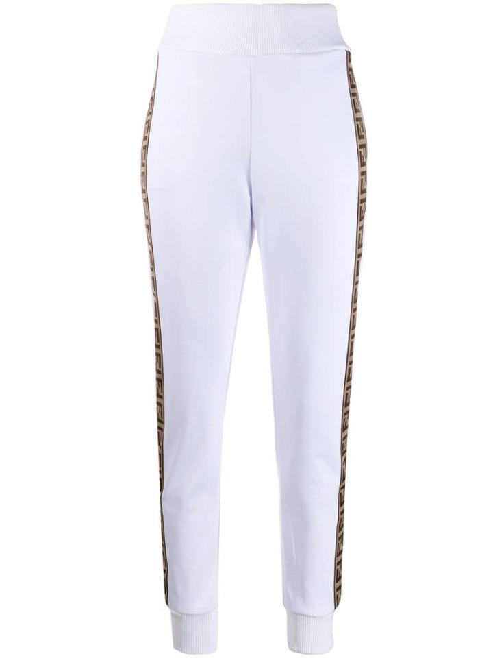 Fendi Ff Side-logo Track-pants - White