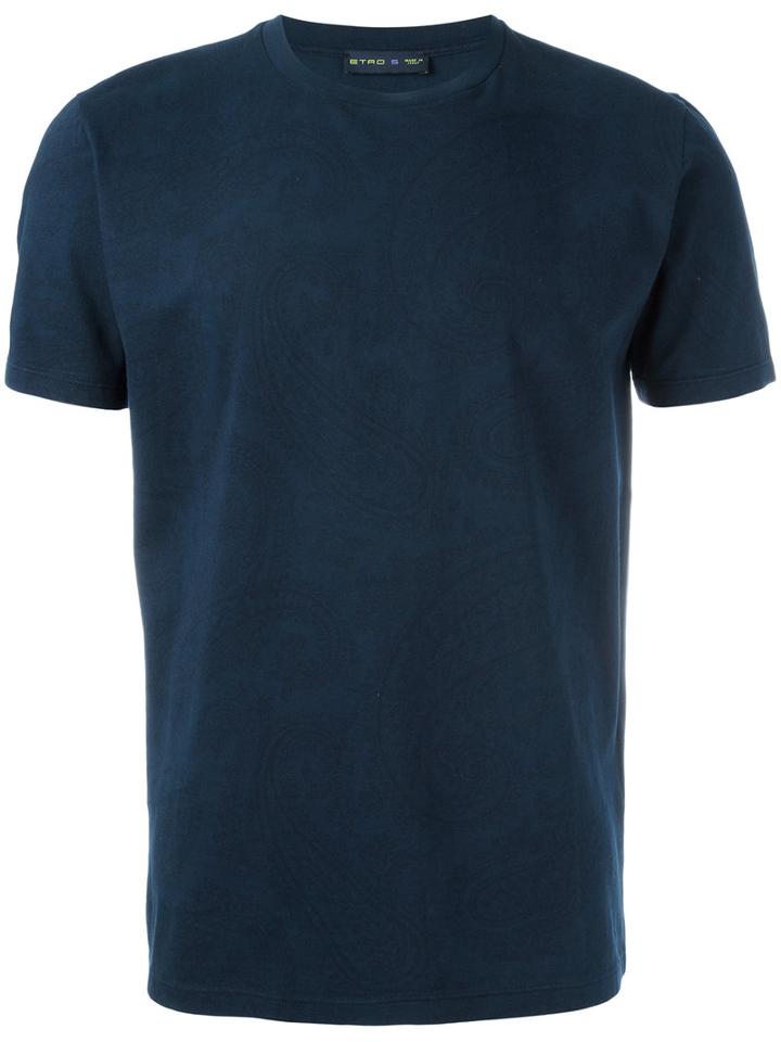 Etro Plain T-shirt, Size: Xl, Blue, Cotton