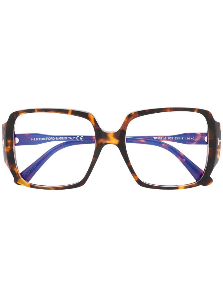 Tom Ford Eyewear Oversized Square Frame Glasses - Brown