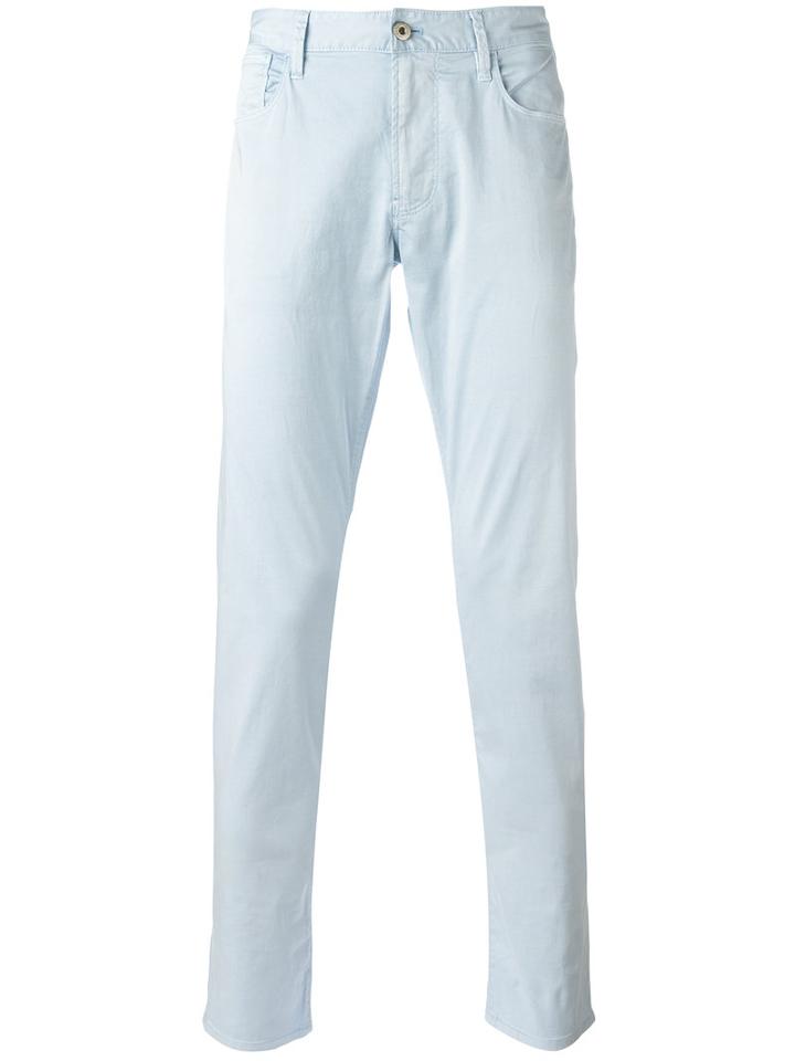 Armani Jeans Plain Chinos, Men's, Size: 31, Blue, Cotton/spandex/elastane