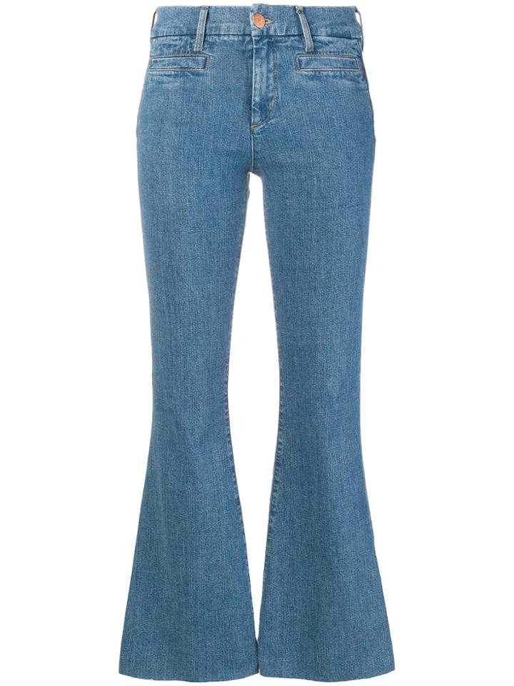 Mih Jeans Cropped Bell-bottom Jeans - Blue