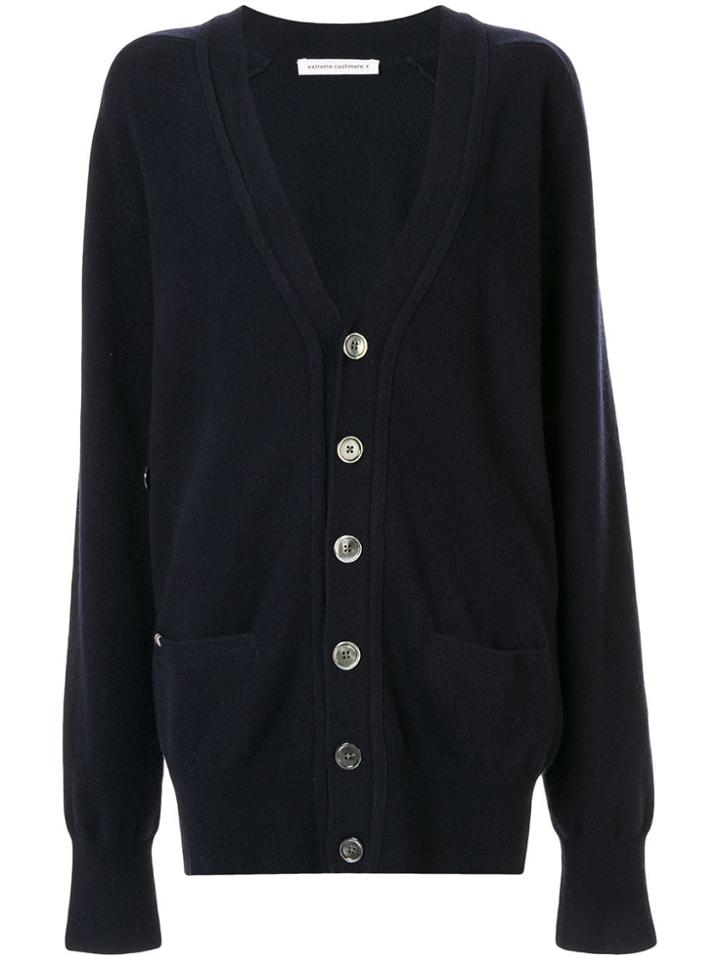 Extreme Cashmere Classic Oversized V-neck Cardigan - Black