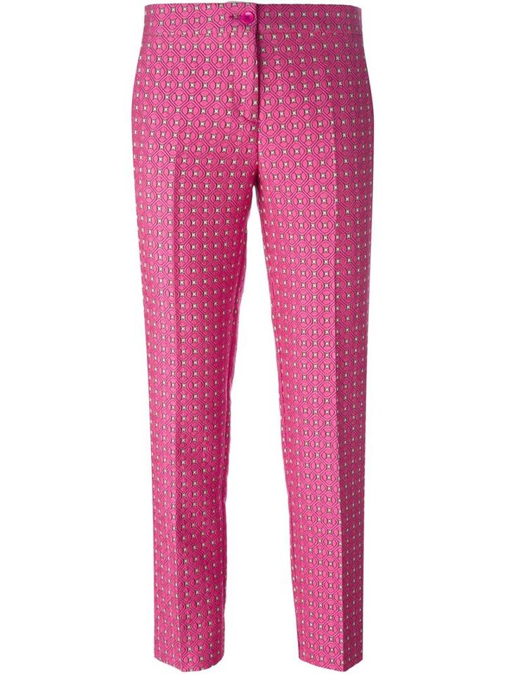 Etro Jacquard Trousers, Women's, Size: 44, Pink/purple, Polyester/polyamide/spandex/elastane