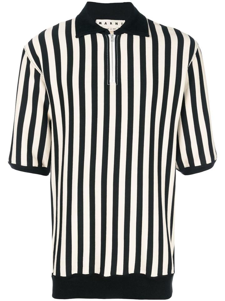 Marni Striped Polo Shirt - Black