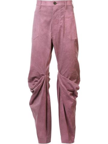 Andreas Kronthaler For Vivienne Westwood Boot Draped Knee Jeans, Adult Unisex, Size: Ii, Pink/purple, Cotton/spandex/elastane