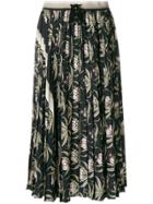 Markus Lupfer Desert Flower Pleated Skirt - Black