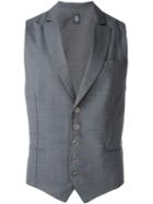 Eleventy Buttoned Waistcoat, Men's, Size: Medium, Grey, Spandex/elastane/wool