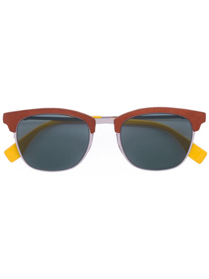 Fendi - 'qbic' Sunglasses - Unisex - Acetate - One Size, Grey, Acetate