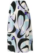 Emilio Pucci Alex Print Silk Midi Skirt - Blue
