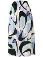 Emilio Pucci Alex Print Silk Midi Skirt - Blue