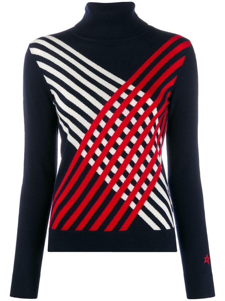 Perfect Moment Criss-cross Striped Jumper - Blue