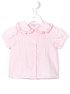 Cashmirino - Floral Collar Shirt - Kids - Linen/flax - 18 Mth, Pink/purple