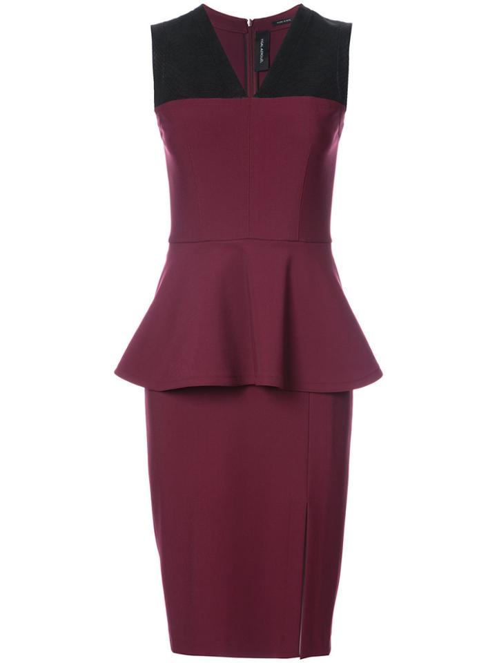 Yigal Azrouel Bicolour Peplum Dress - Red