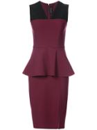 Yigal Azrouel Bicolour Peplum Dress - Red