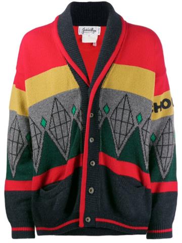 Jc De Castelbajac Pre-owned Colourblock Chunky Cardigan - Blue