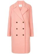 Tibi Luxe Double Breasted Coat - Pink & Purple