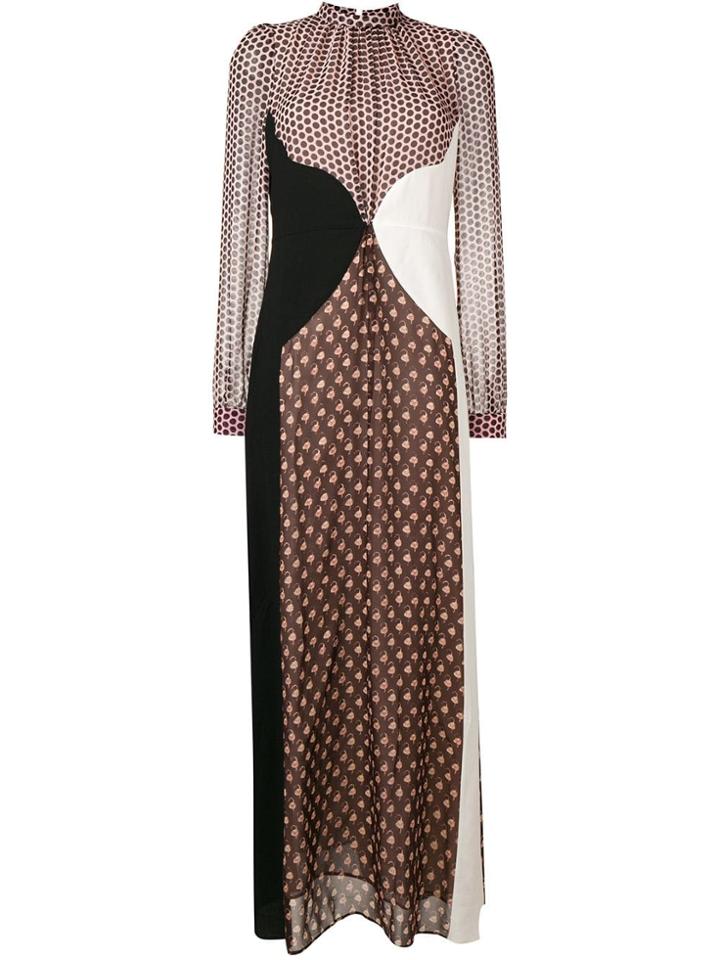 Giambattista Valli Patchwork Maxi Dress - Brown