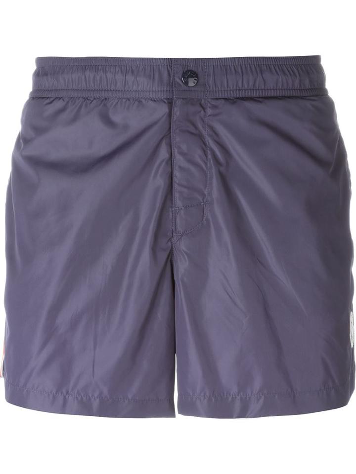 Moncler Striped Trim Swim Shorts, Men's, Size: S, Blue, Polyamide/polyester
